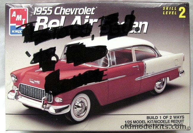 AMT 1/25 1955 Chevrolet  Bel Air - 2 Door Sedan (Post), 6771 plastic model kit